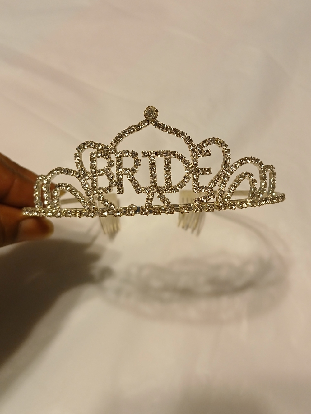 Bride Crystal Tiara Hair Comb - Silver Bridal Headpiece